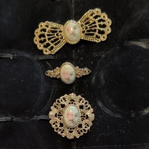 Rose Brooch Set Vintage